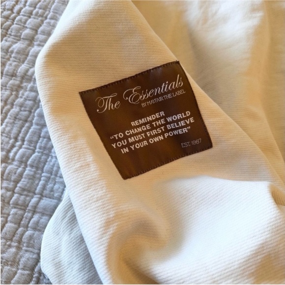 The Mayfair Group Cream 1/4 Zip Oversize Cropped Preppy Embroidered Sweatshirt - Picture 6 of 10